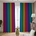 Rainbow Gay Pride Zigzag Pattern Print Dimout Pencil Pleat Curtains