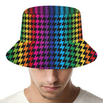 Rainbow Gay Pride Zigzag Pattern Print Bucket Hat