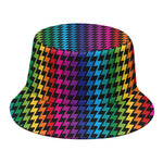 Rainbow Gay Pride Zigzag Pattern Print Bucket Hat