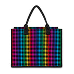 Rainbow Gay Pride Zigzag Pattern Print Canvas Tote Bag