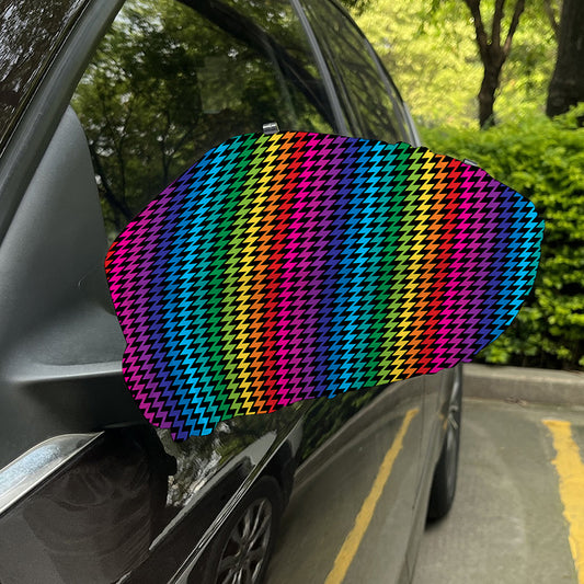 Rainbow Gay Pride Zigzag Pattern Print Car Side Mirror Covers