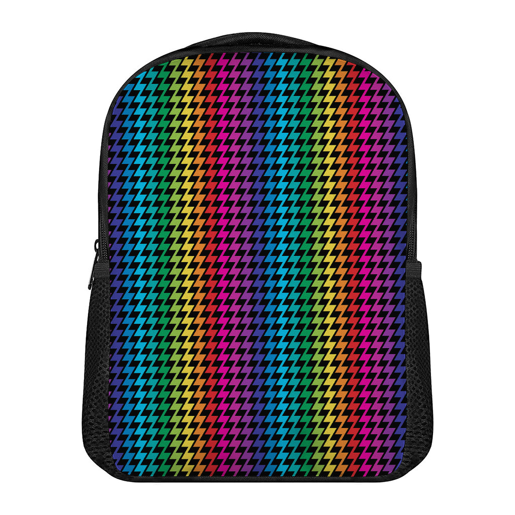 Rainbow Gay Pride Zigzag Pattern Print Casual Backpack