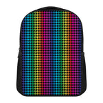 Rainbow Gay Pride Zigzag Pattern Print Casual Backpack