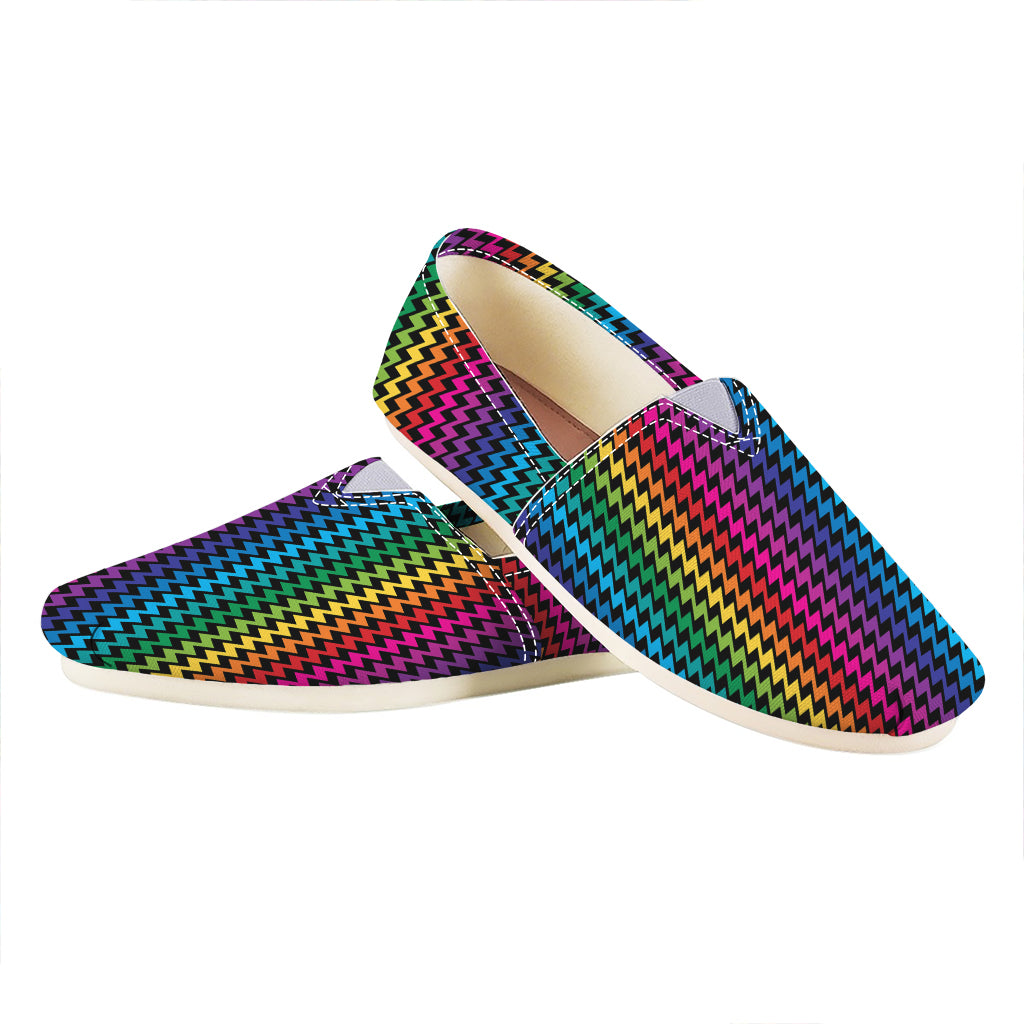 Rainbow Gay Pride Zigzag Pattern Print Casual Shoes