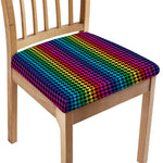 Rainbow Gay Pride Zigzag Pattern Print Chair Cushion Cover