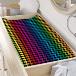 Rainbow Gay Pride Zigzag Pattern Print Changing Pad Cover