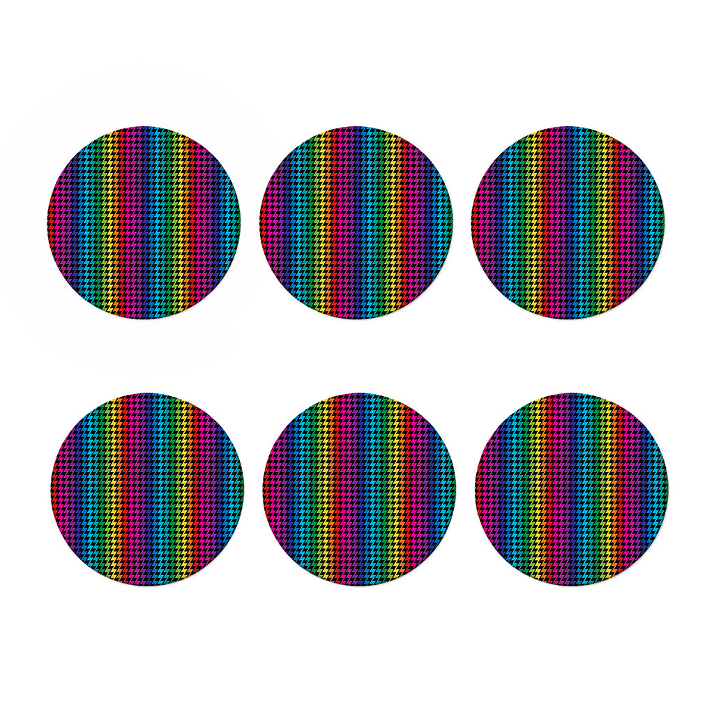 Rainbow Gay Pride Zigzag Pattern Print Coaster Set