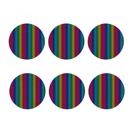 Rainbow Gay Pride Zigzag Pattern Print Coaster Set
