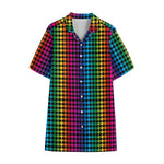 Rainbow Gay Pride Zigzag Pattern Print Cotton Hawaiian Shirt