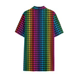 Rainbow Gay Pride Zigzag Pattern Print Cotton Hawaiian Shirt
