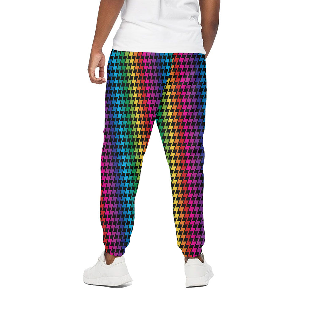 Rainbow Gay Pride Zigzag Pattern Print Cotton Pants