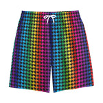 Rainbow Gay Pride Zigzag Pattern Print Cotton Shorts