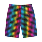 Rainbow Gay Pride Zigzag Pattern Print Cotton Shorts