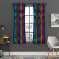 Rainbow Gay Pride Zigzag Pattern Print Grommet Curtain Panels