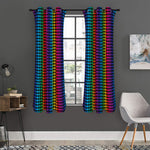 Rainbow Gay Pride Zigzag Pattern Print Curtain