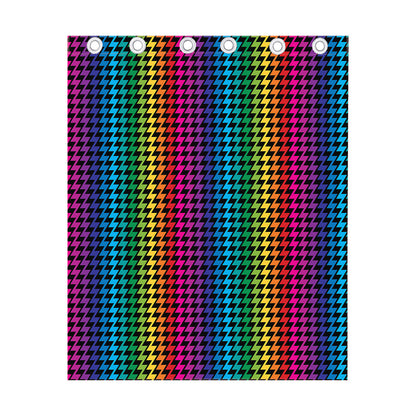 Rainbow Gay Pride Zigzag Pattern Print Curtain