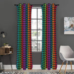 Rainbow Gay Pride Zigzag Pattern Print Curtain