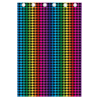 Rainbow Gay Pride Zigzag Pattern Print Curtain