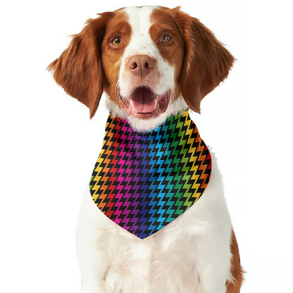 Rainbow Gay Pride Zigzag Pattern Print Dog Bandana