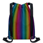 Rainbow Gay Pride Zigzag Pattern Print Drawstring Backpack
