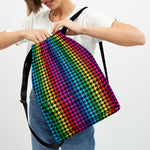 Rainbow Gay Pride Zigzag Pattern Print Drawstring Backpack