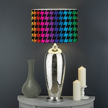 Rainbow Gay Pride Zigzag Pattern Print Drum Lamp Shade