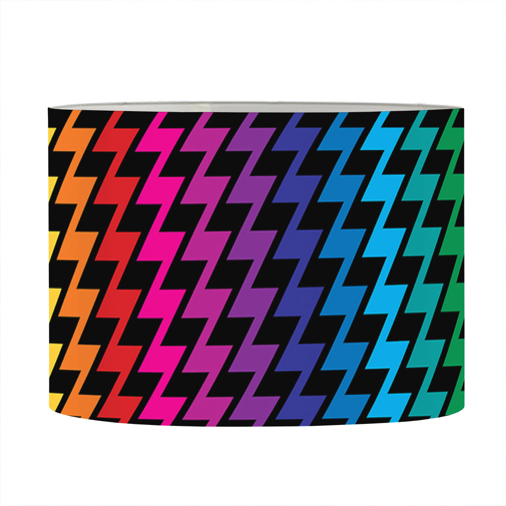 Rainbow Gay Pride Zigzag Pattern Print Drum Lamp Shade