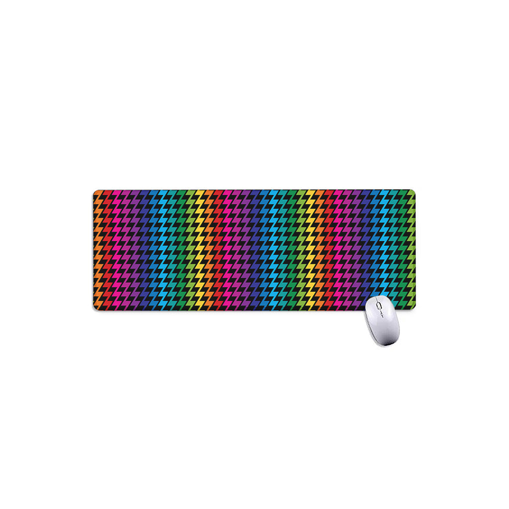 Rainbow Gay Pride Zigzag Pattern Print Extended Mouse Pad
