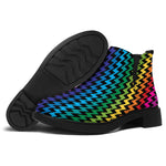 Rainbow Gay Pride Zigzag Pattern Print Flat Ankle Boots