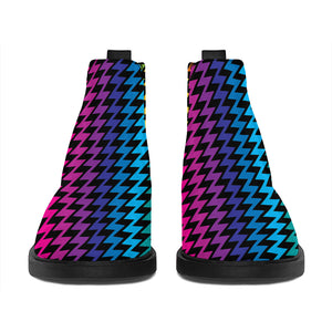 Rainbow Gay Pride Zigzag Pattern Print Flat Ankle Boots