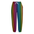 Rainbow Gay Pride Zigzag Pattern Print Fleece Lined Knit Pants