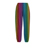 Rainbow Gay Pride Zigzag Pattern Print Fleece Lined Knit Pants
