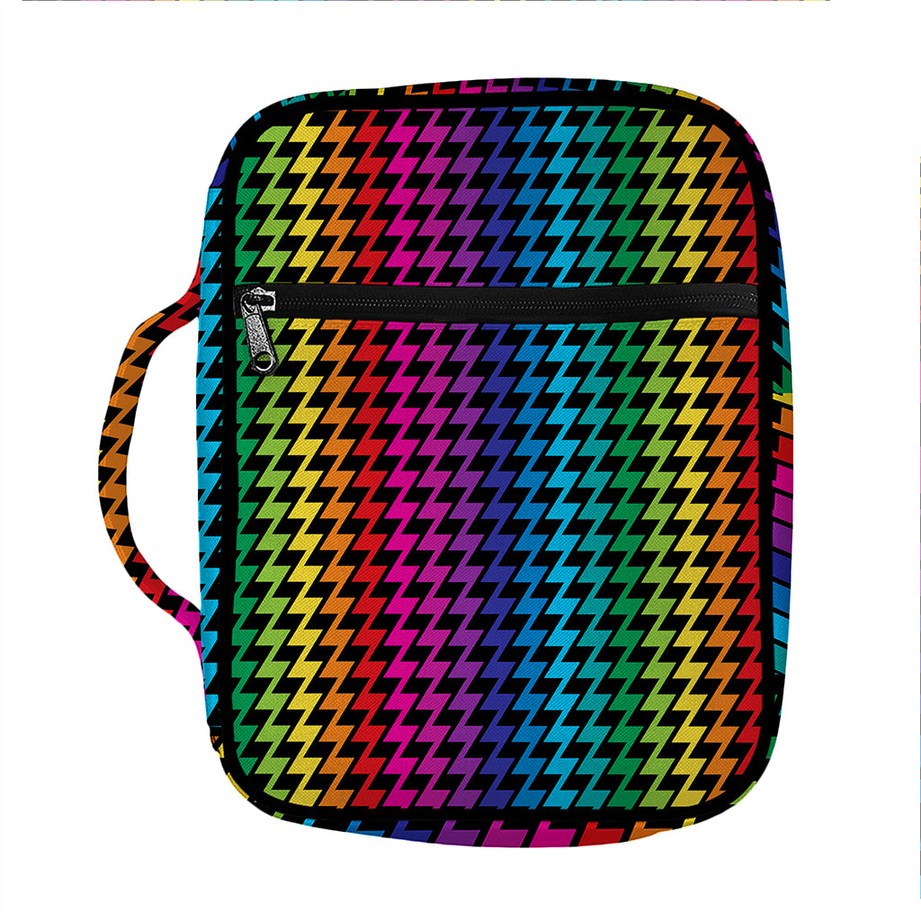 Rainbow Gay Pride Zigzag Pattern Print Front Pocket Bible Bag