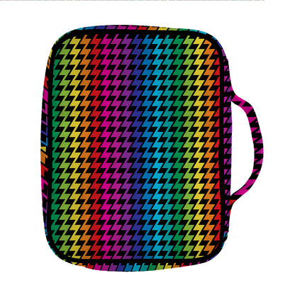 Rainbow Gay Pride Zigzag Pattern Print Front Pocket Bible Bag