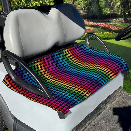 Rainbow Gay Pride Zigzag Pattern Print Golf Cart Seat Cover