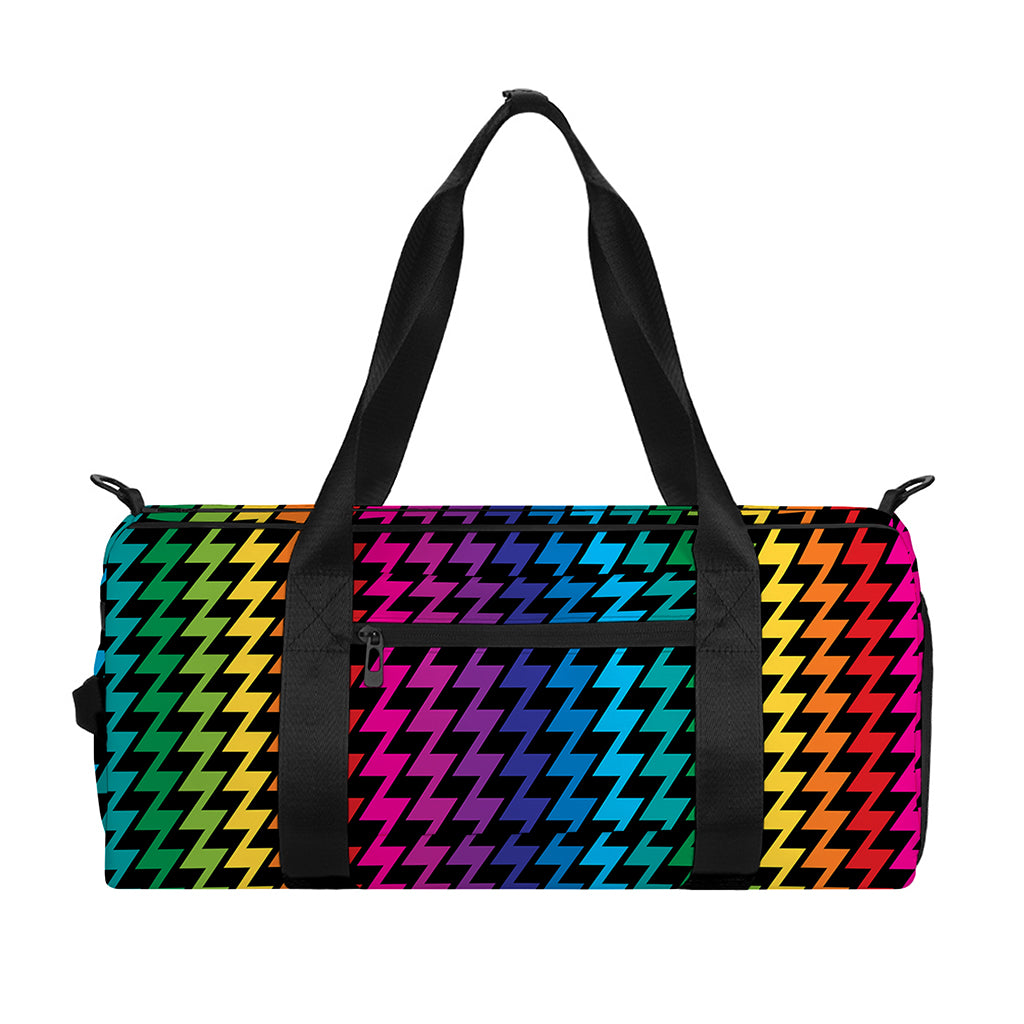 Rainbow Gay Pride Zigzag Pattern Print Gym Bag