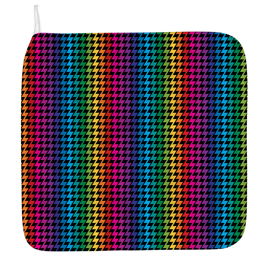 Rainbow Gay Pride Zigzag Pattern Print Hand Towel
