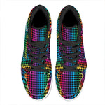 Rainbow Gay Pride Zigzag Pattern Print High Top Leather Sneakers