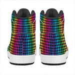 Rainbow Gay Pride Zigzag Pattern Print High Top Leather Sneakers
