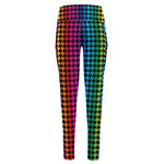 Rainbow Gay Pride Zigzag Pattern Print High-Waisted Pocket Leggings