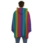 Rainbow Gay Pride Zigzag Pattern Print Hoodie Blanket