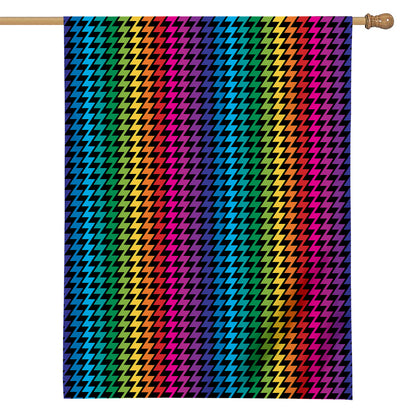Rainbow Gay Pride Zigzag Pattern Print House Flag