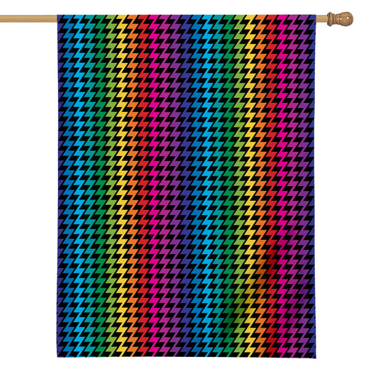 Rainbow Gay Pride Zigzag Pattern Print House Flag