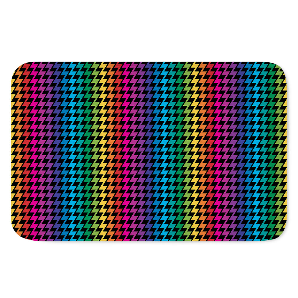 Rainbow Gay Pride Zigzag Pattern Print Indoor Door Mat