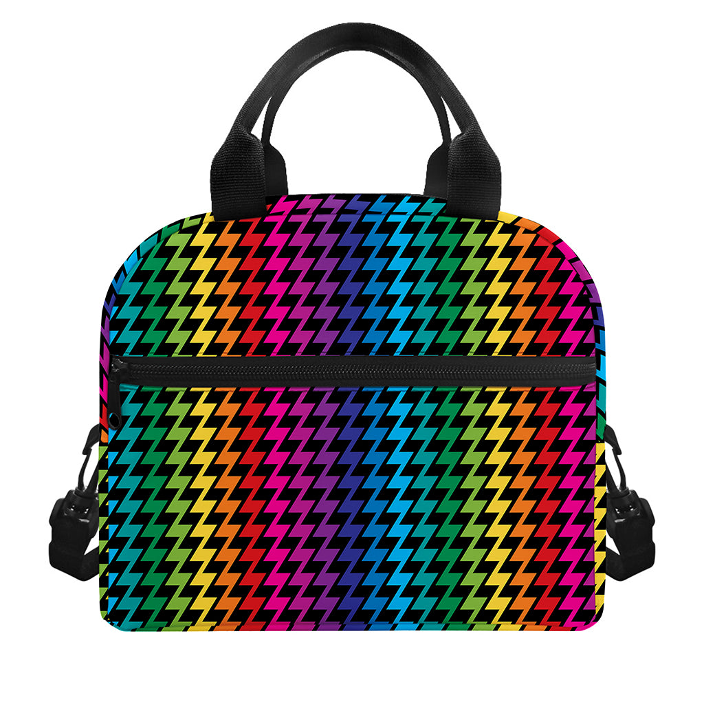 Rainbow Gay Pride Zigzag Pattern Print Insulated Lunch Bag