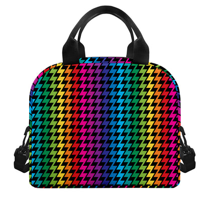 Rainbow Gay Pride Zigzag Pattern Print Insulated Lunch Bag