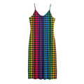 Rainbow Gay Pride Zigzag Pattern Print Jersey Midi Cami Dress