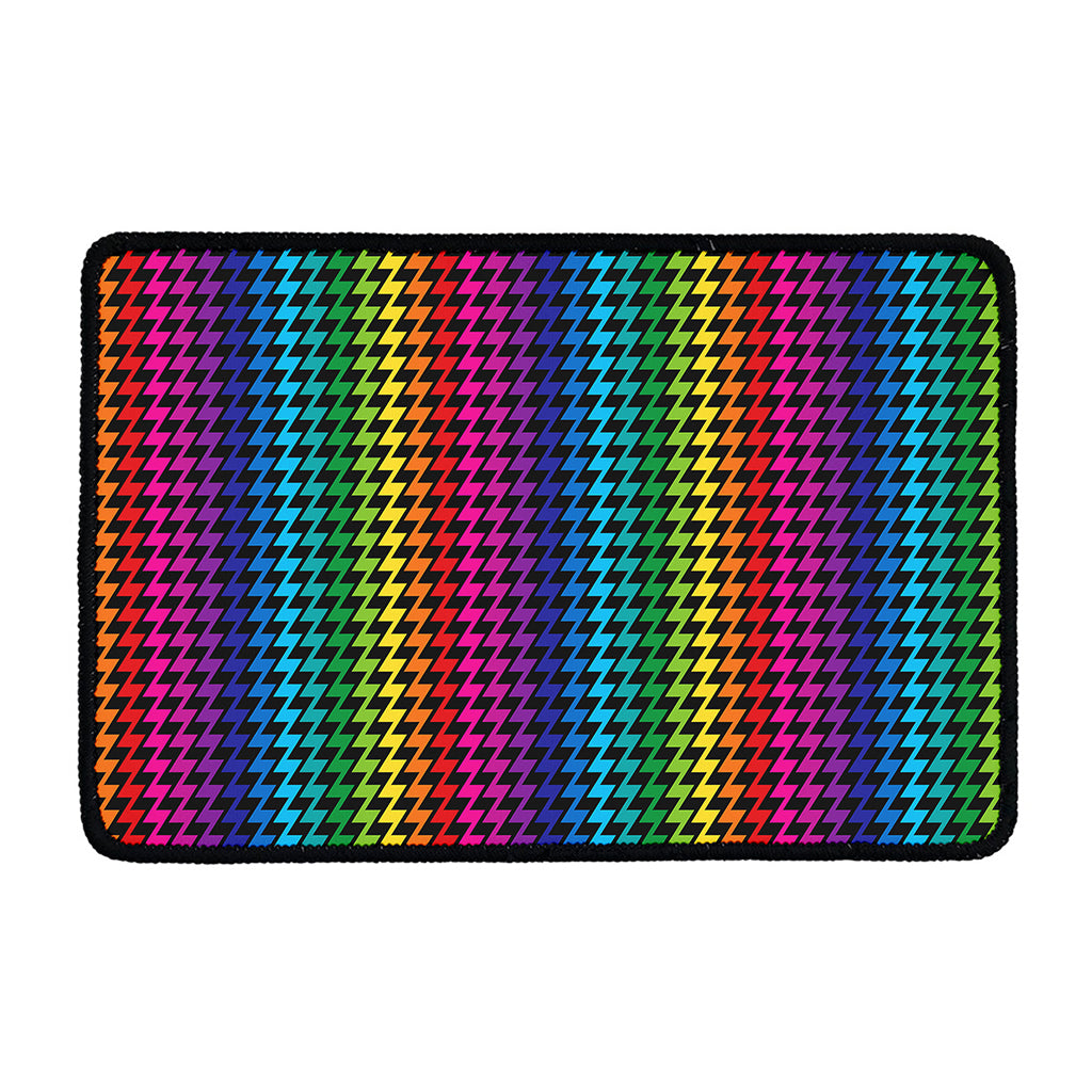 Rainbow Gay Pride Zigzag Pattern Print Kitchen Mat