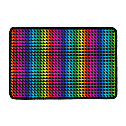 Rainbow Gay Pride Zigzag Pattern Print Kitchen Mat