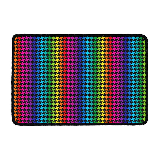 Rainbow Gay Pride Zigzag Pattern Print Kitchen Mat
